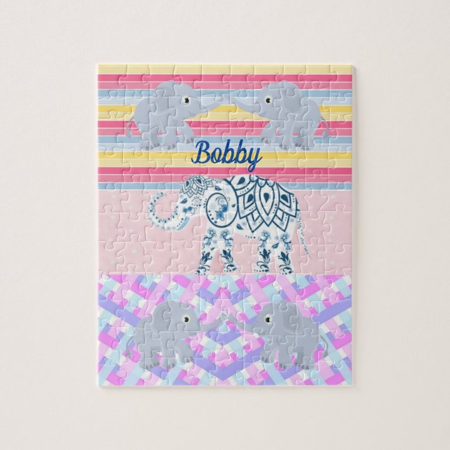 Puzzles Rayures d'éléphant (Vertical)