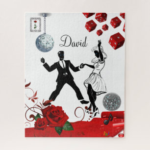 Puzzles Red Rose Floral Dice