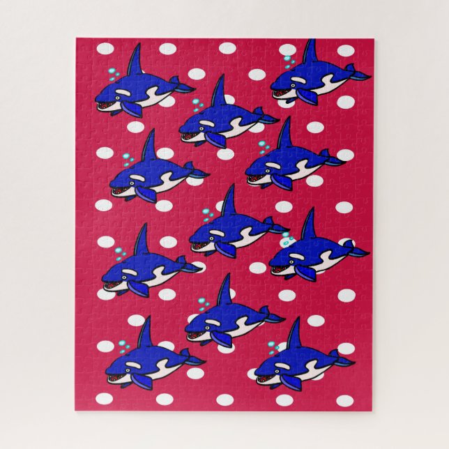 Puzzles requins rouges bleus (Vertical)