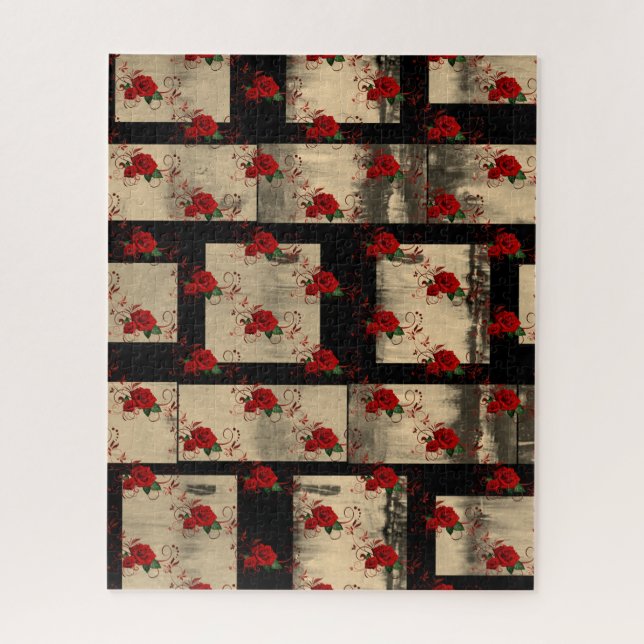 Puzzles Rose rouge (Vertical)
