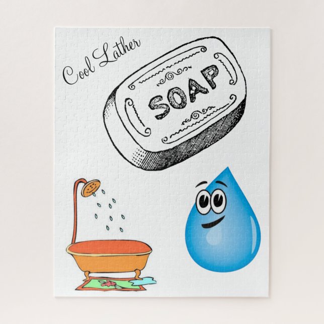 Puzzles Salle de bain en cuir Cool (Vertical)