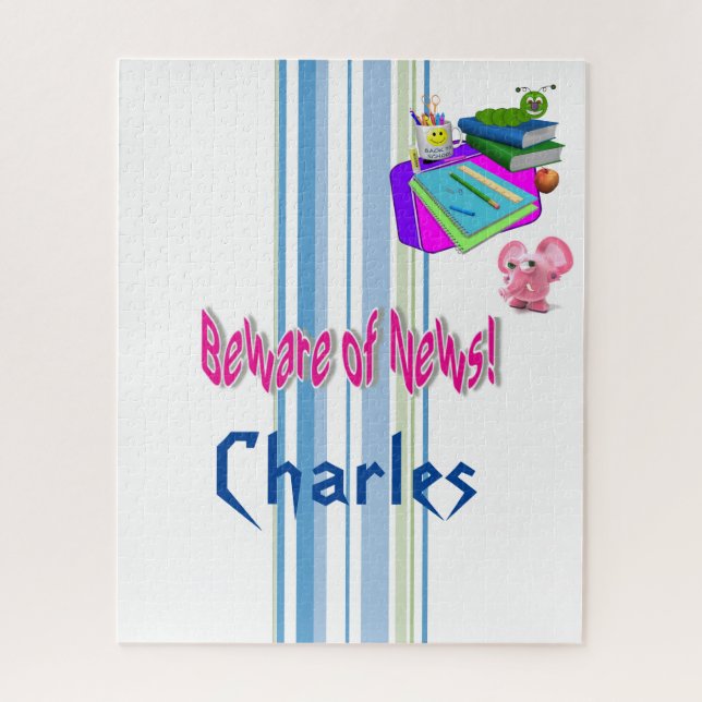 Puzzles Stripe Attention aux nouvelles, l'école (Vertical)