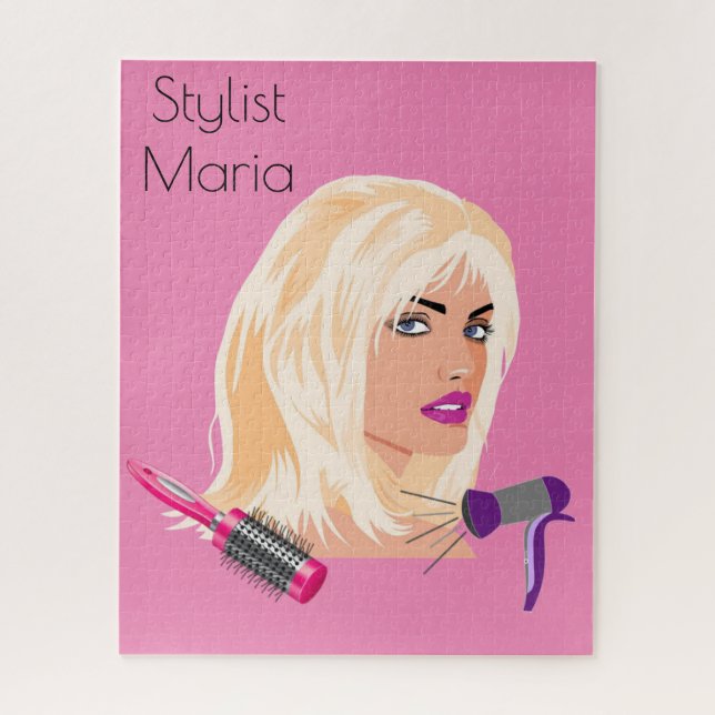 Puzzles Stylist Blow dyer Pinceau rose (Vertical)