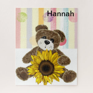 Puzzles Teddy Bear Pastel Stripes Tournesol