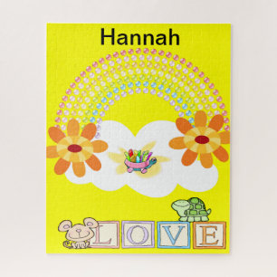 Puzzles Turtle Love Rainbow Sun Nuages