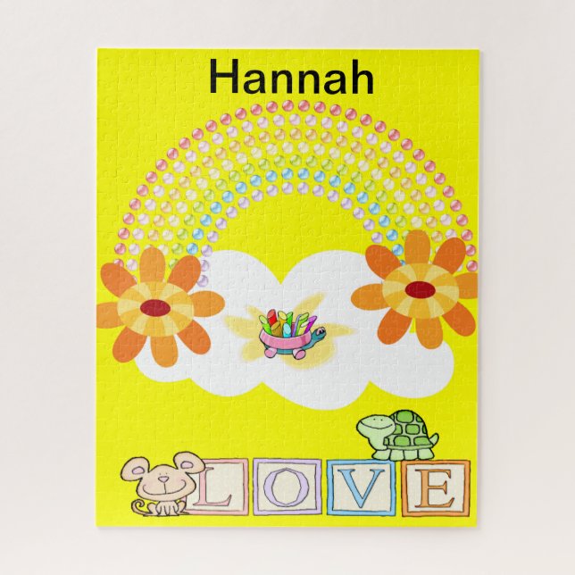 Puzzles Turtle Love Rainbow Sun Nuages (Vertical)