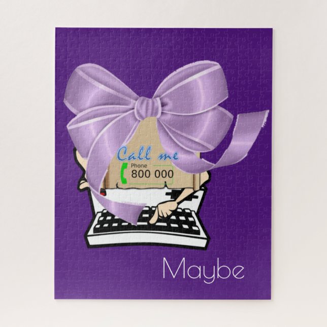 Puzzles Typewriter Appelez-moi peut-être violet (Vertical)