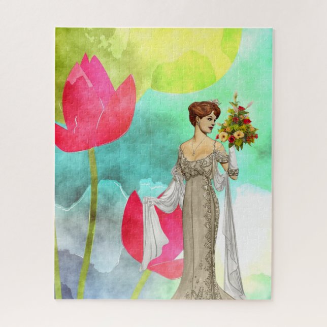 Puzzles Vintage femme Floral (Vertical)