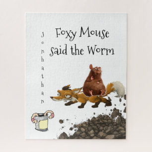 Puzzles White Fox Mouse Worm