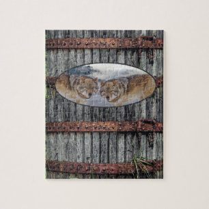Puzzles Wolves de bois
