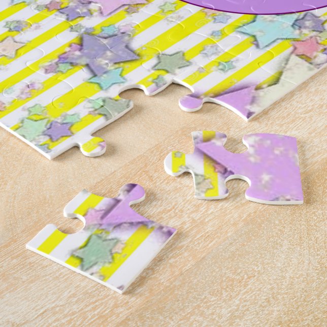 Puzzles Yellow & White Stripe Unicorn (Côté)
