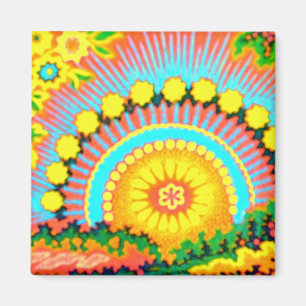 Pychedelic Sunset Vintage 60's Magnet