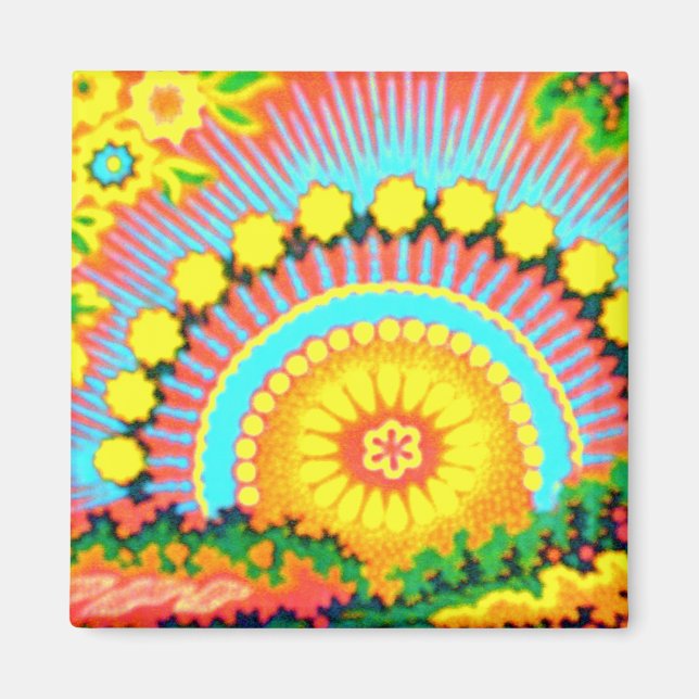 Pychedelic Sunset Vintage 60's Magnet (Devant)