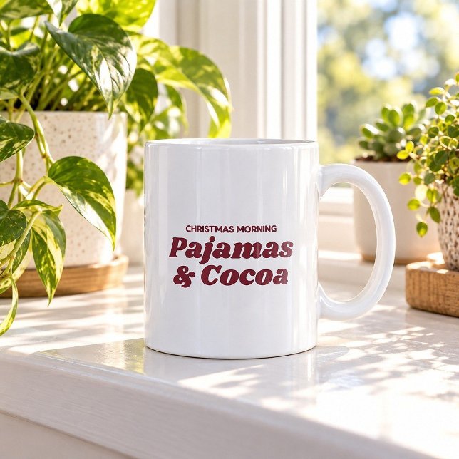 Pyjama de Noël du matin et mug fun de cacao (Créateur téléchargé)