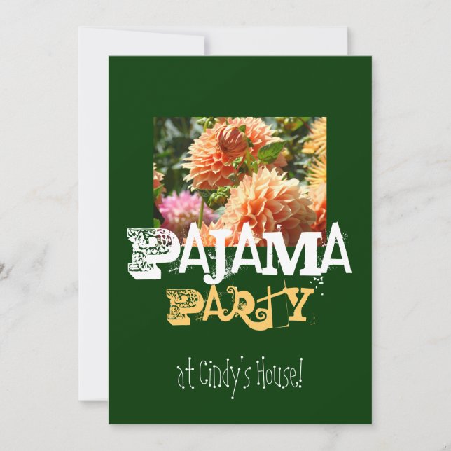 Pyjama Party chez Votre Nom Maison ! Invitations (Devant)