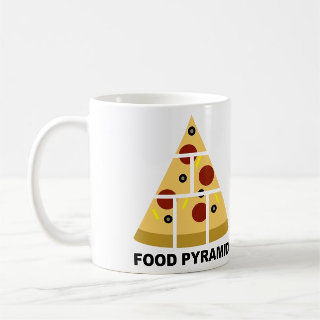 Pyramide alimentaire Pizza Mug drôle ou tasse de v (Gauche)
