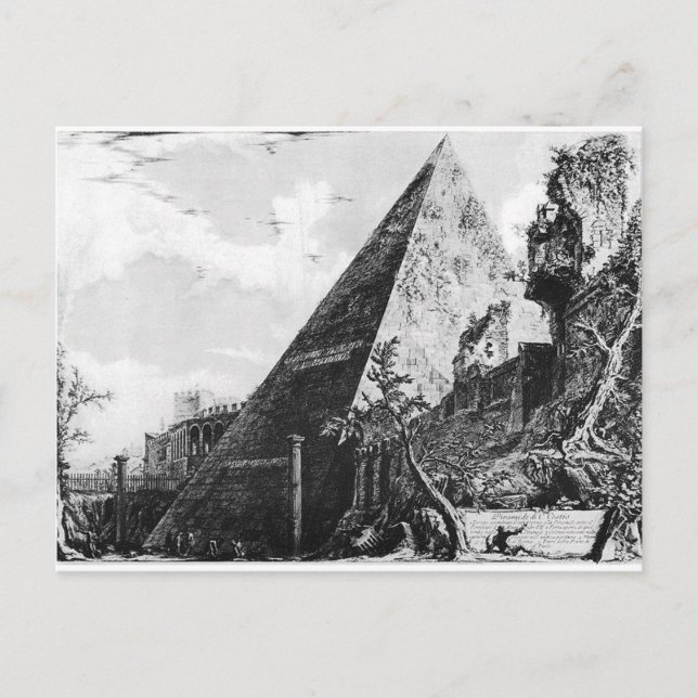Pyramide carte postale vintage piranesi (Devant)