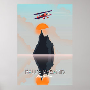 Pyramide de Balles Australie affiche de vol vintag