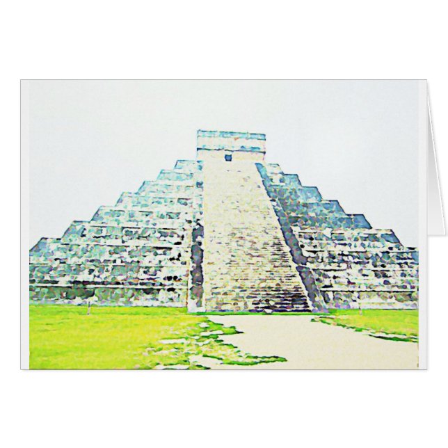 Pyramide de conception d'aquarelle de Chichen Itza (Devant horizontal)
