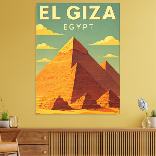 Pyramides de Gizeh Vintage sur Toile – Art Rétro