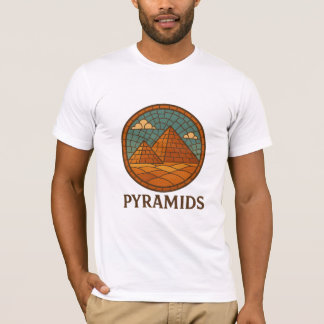 Pyramides de mosaïque rétro d'Egypte T-shirt