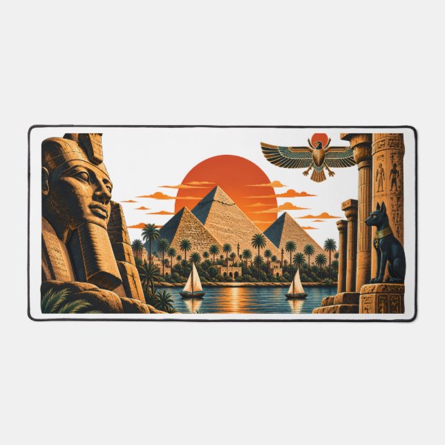 Pyramides d'Égypte antique & Désert égyptien vinta (Recto)