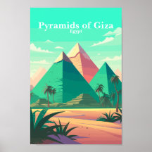 Pyramids of Giza Egypt vintage poster