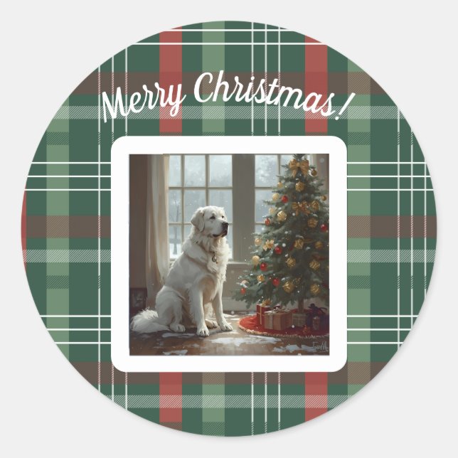 Pyrenees Christmas Round Stickers (Devant)