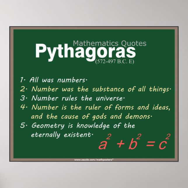 Pythagoras mathématiques citations Poster (Devant)
