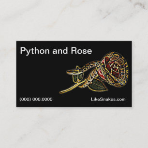 Python et cartes de visite roses de serpent