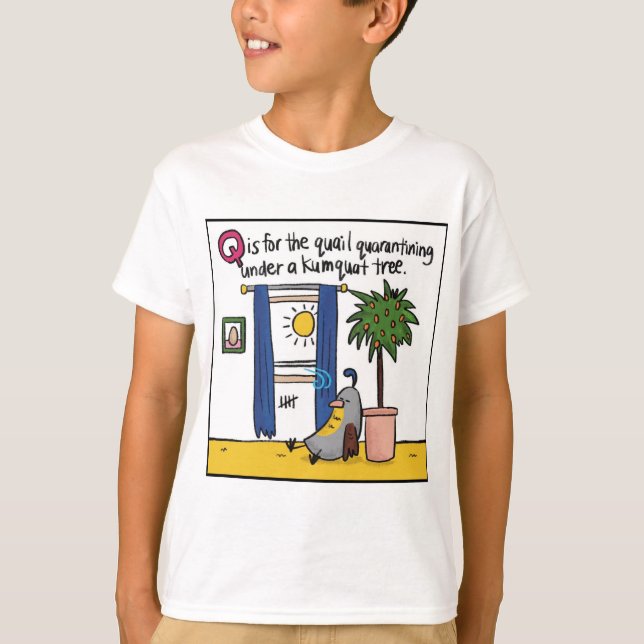 Q est pour le T-shirt de l'enfant en quarantaine (Devant)