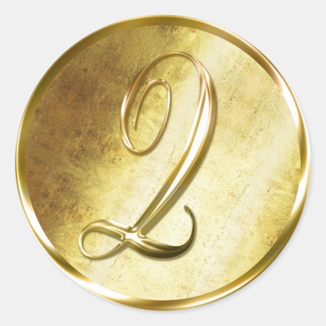 Q Monogramme Faux Stickers Enveloppe Or (Devant)