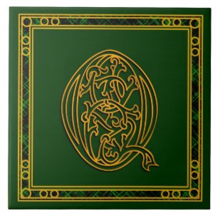 Q Monogramme "Irish Gold on Green" Carreaux en cér