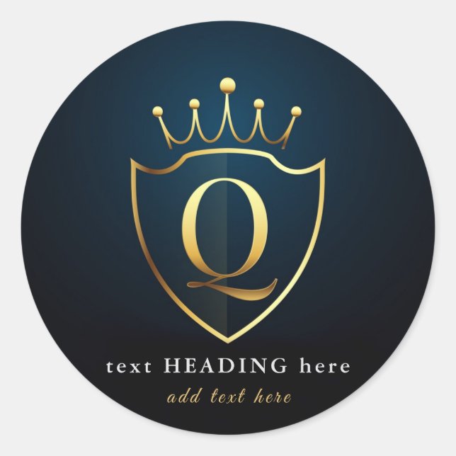 Q - Sticker rond Monogramme Lettre (Devant)