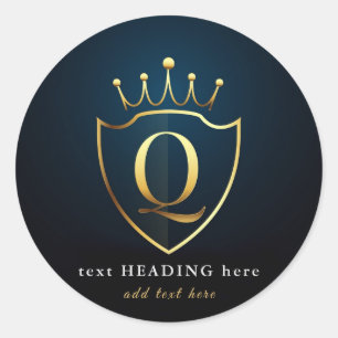 Q - Sticker rond Monogramme Lettre