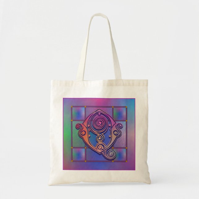 Q "Verre de pluie bleu" Sacs fourre-tout Monogramm (Devant)
