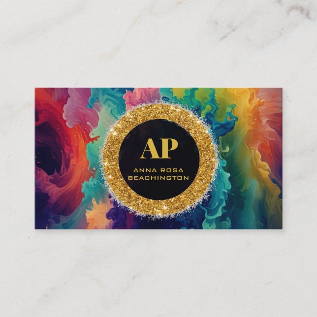 *~ QR BOLD AP93 Carte de visite Abstrait dynamique (Devant)