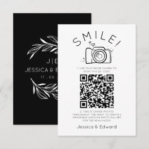 Qr Code Capture Mariage Photos Black Chic Modern