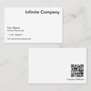 QR Code Carte de visite moderne Blanc simple