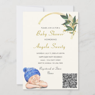 QR Code C'est un garçon qui dort Baby shower Invit