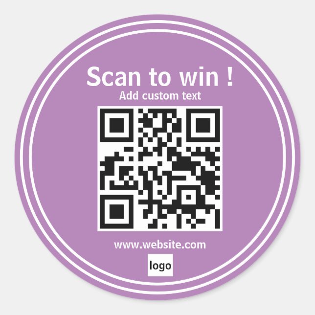 qr code concours url simple gagnant autocollant d' (Devant)