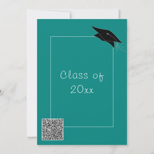 QR Code Couleurs personnalisées Graduation Invitat (Dos)