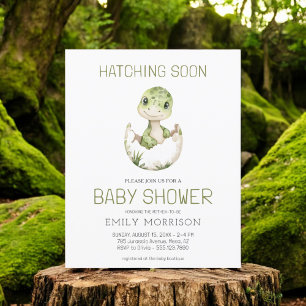QR Code Cute Dinosaur Hatching Bientôt Baby shower