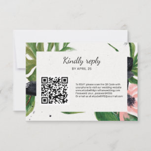 QR Code en ligne RSVP floral tropical mariage