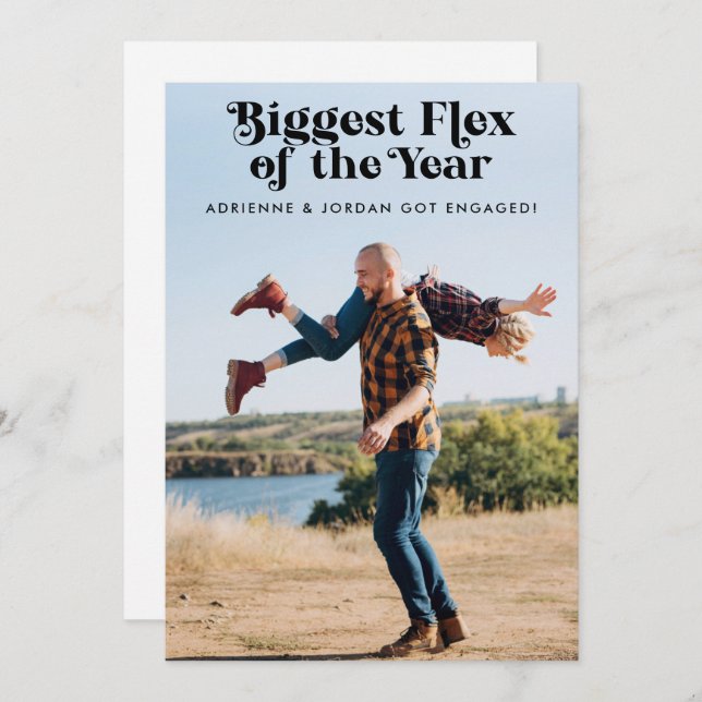 QR Code Funny Fiançailles photo Faire-part (Devant / Derrière)