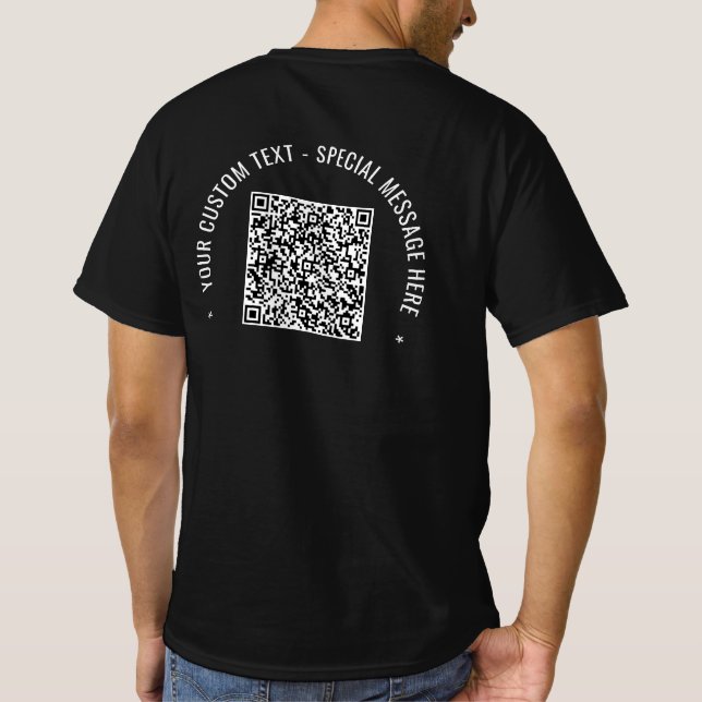 QR Code Info Texte personnalisé Votre T-shirt cade (Dos)