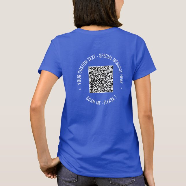  QR Code Info Texte T-shirt personnalisé moderne (Dos)