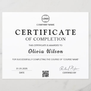 Qr Code Logo Certificat Professionnel de Récompens