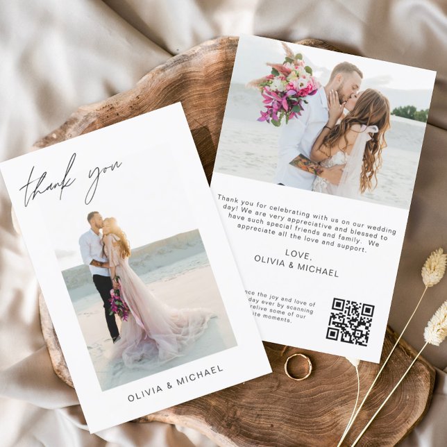 QR Code Mariage Merci photo minimaliste (Créateur téléchargé)
