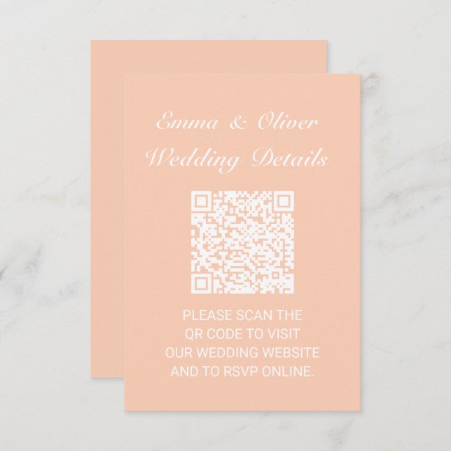 QR Code Mariage Site Web Détails Carte de boîtier (Devant / Derrière)